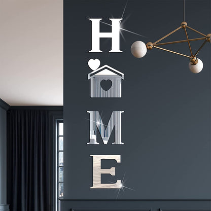 3D Acrylic Home Sign Letters Mirror Wall Stickers