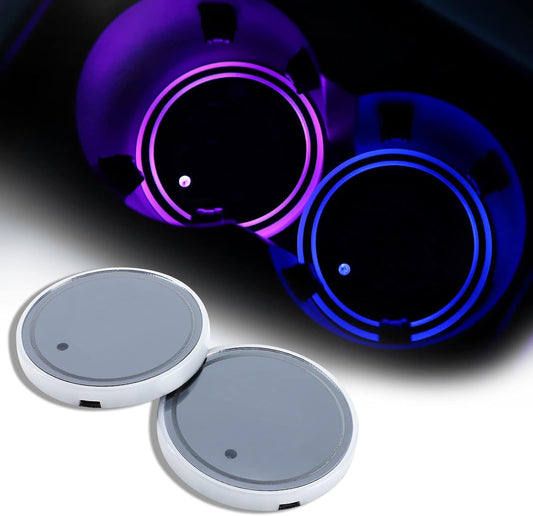 Rechargeable LED Light Mat for Car Cup Holders(2 Pcs)