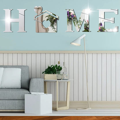 3D Acrylic Home Sign Letters Mirror Wall Stickers