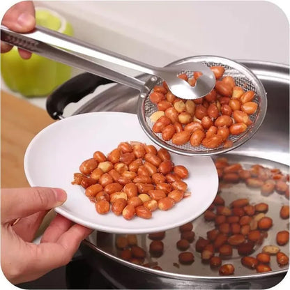 Stainless Steel Kitchen Tongs With Strainer