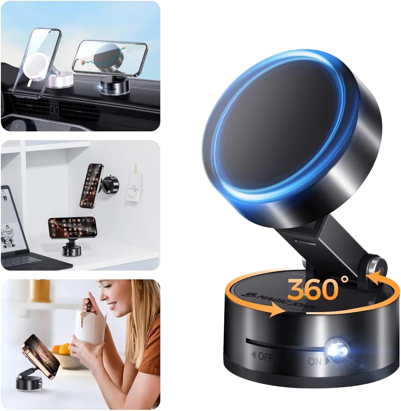Vacuum Suction Magnetic Phone Holder