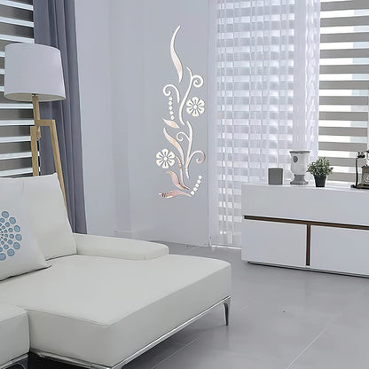 3D Flower Mirror Wall Sticker