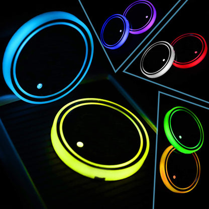 Rechargeable LED Light Mat for Car Cup Holders(2 Pcs)