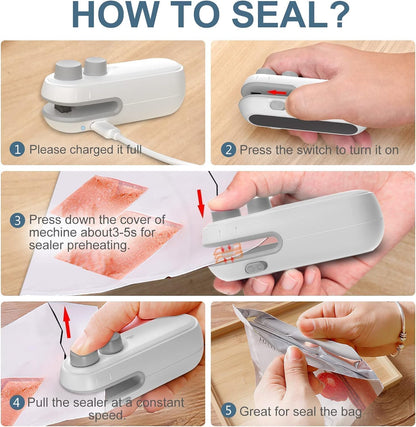 2-in-1 Rechargeable Mini Bag Sealer