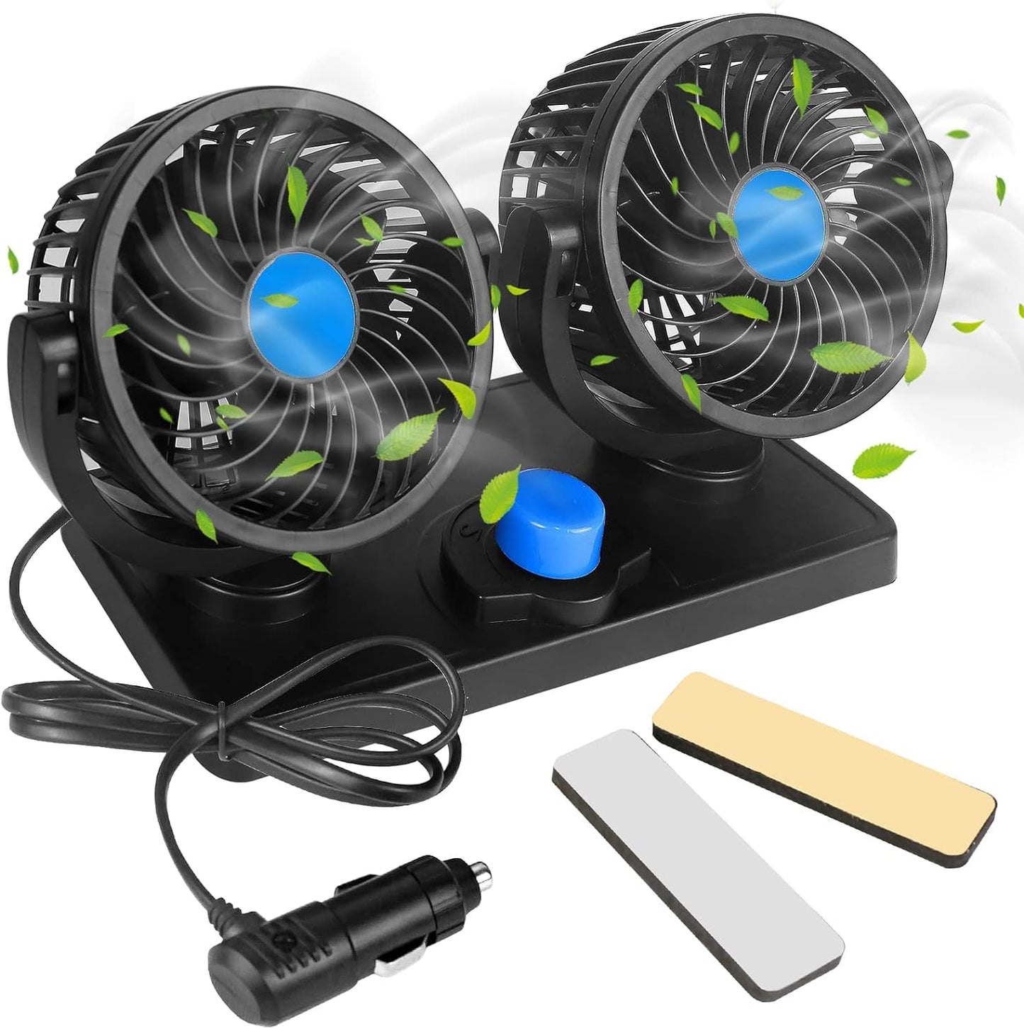 Dual-Head Portable Car Fan