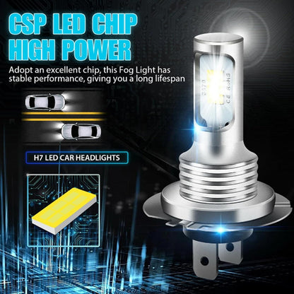 H7 LED White 6000K Headlight Bulbs
