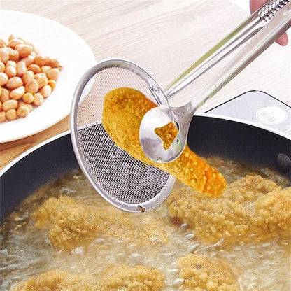 Stainless Steel Kitchen Tongs With Strainer