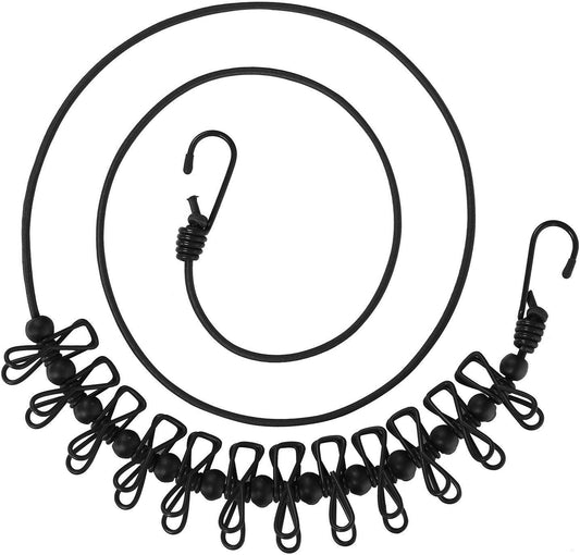 Retractable Clothesline with 12 Plastic Clips