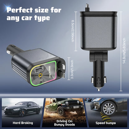 4-in-1 Car Charger with Star Projector