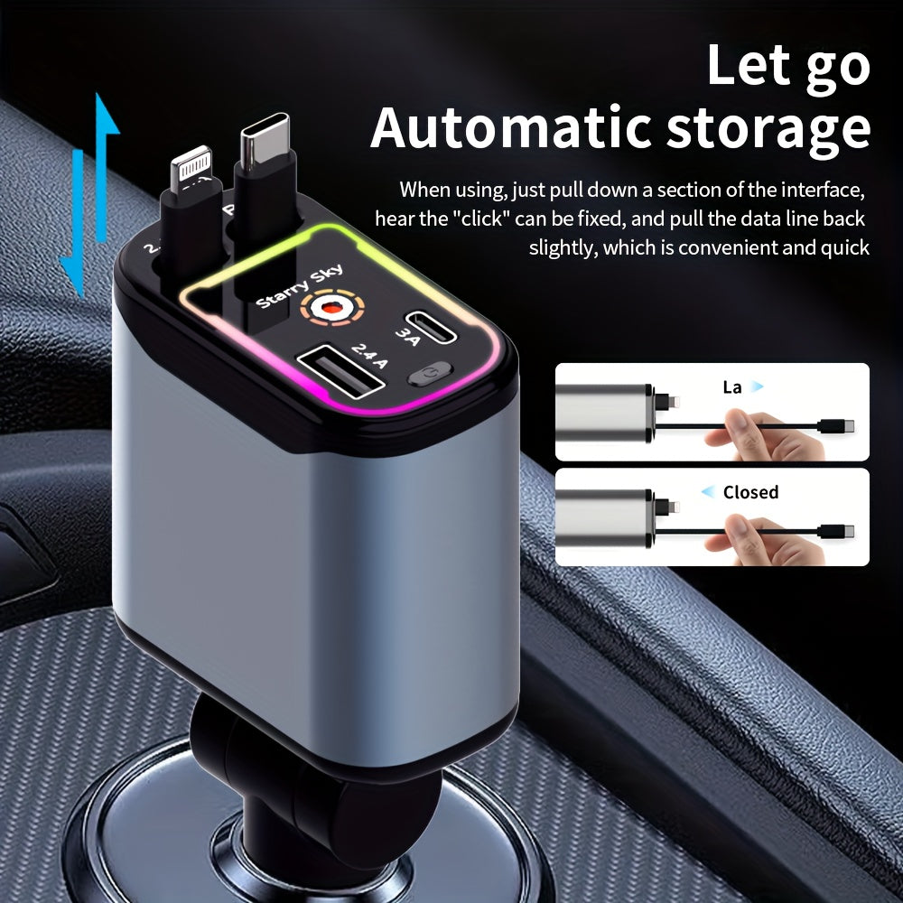 4-in-1 Car Charger with Star Projector