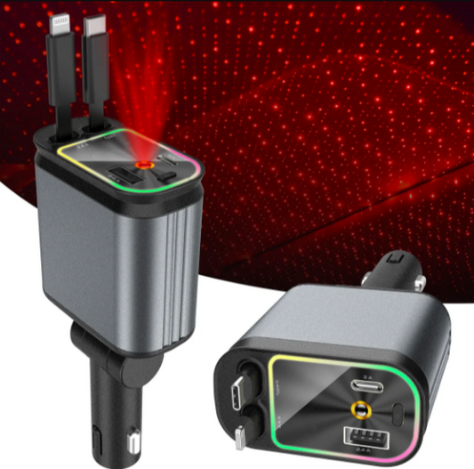 4-in-1 Car Charger with Star Projector