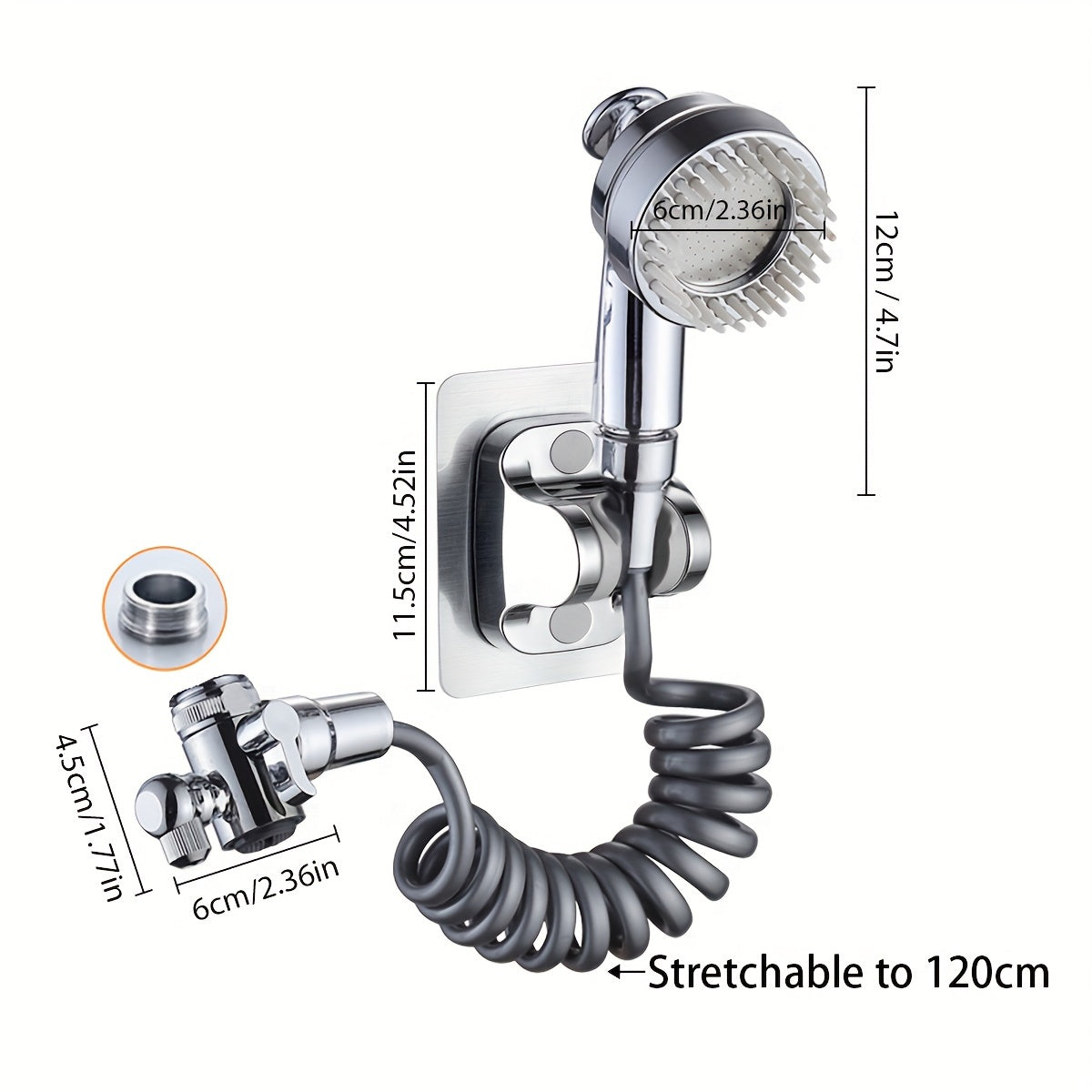 Wall-Mounted Faucet Extender with Shower