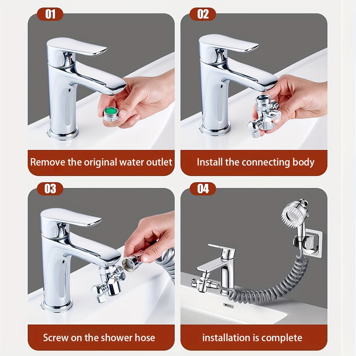 Wall-Mounted Faucet Extender with Shower