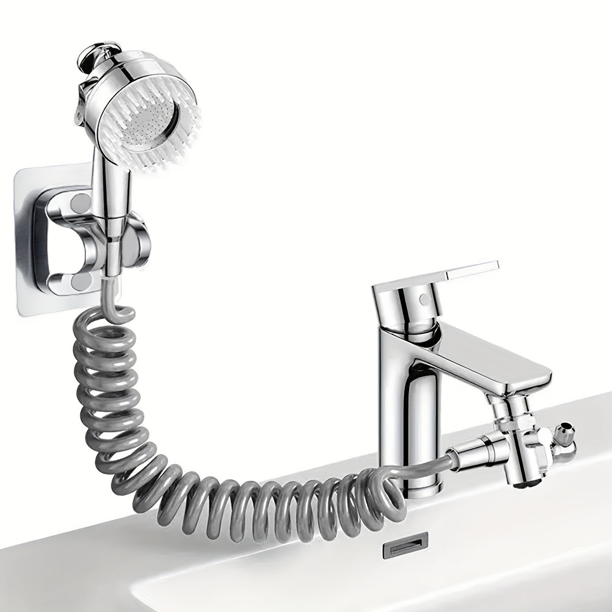 Wall-Mounted Faucet Extender with Shower