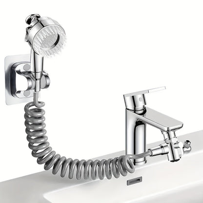 Wall-Mounted Faucet Extender with Shower